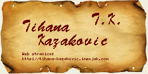 Tihana Kazaković vizit kartica